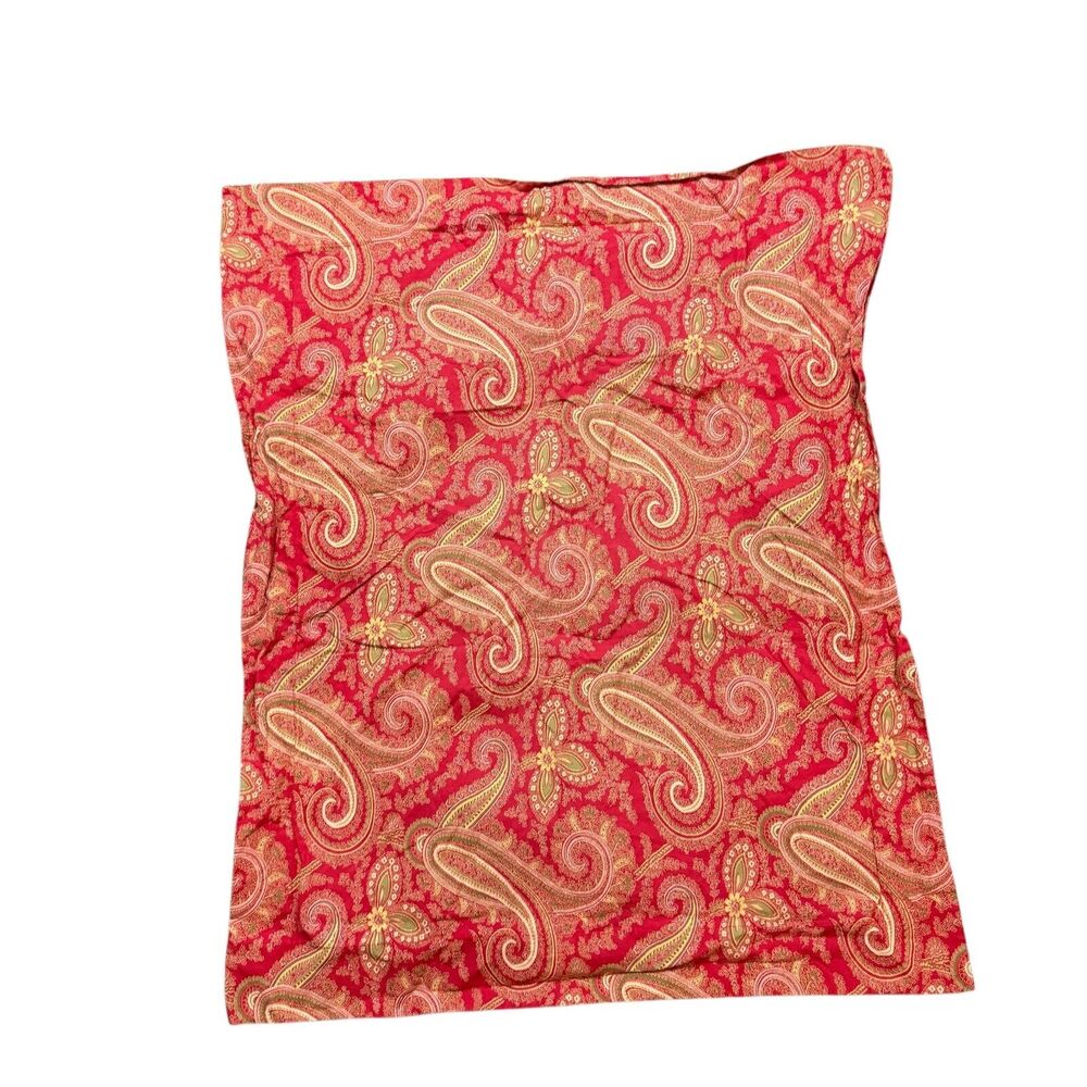 Pottery Barn Mira‎ Anibel Red Paisley Euro Sham Single Pillow Cover Home